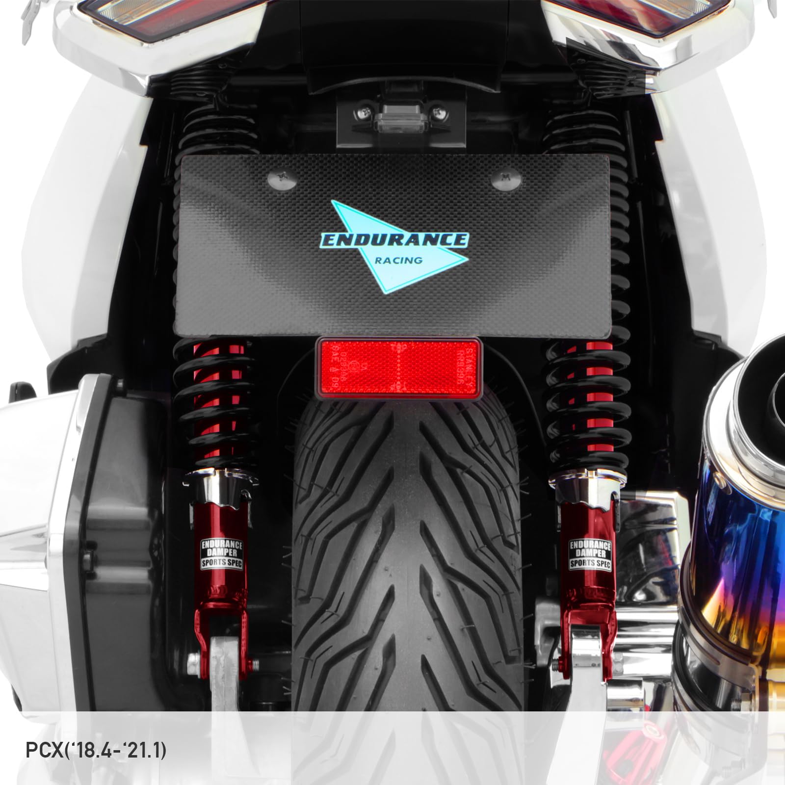 ENDURANCE エンデュランス:リアサスペンション　PCX 125 150 Amazon | エンデュランス バイク リアサスペンション 赤ボディ 黒